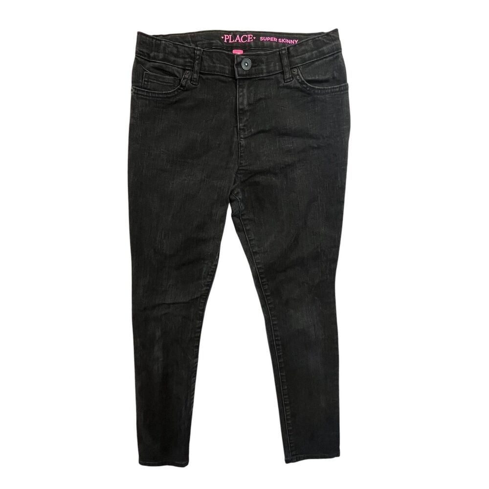 The Children's Place Jeans Girls 12 Black Super Skinny (W24 L26)